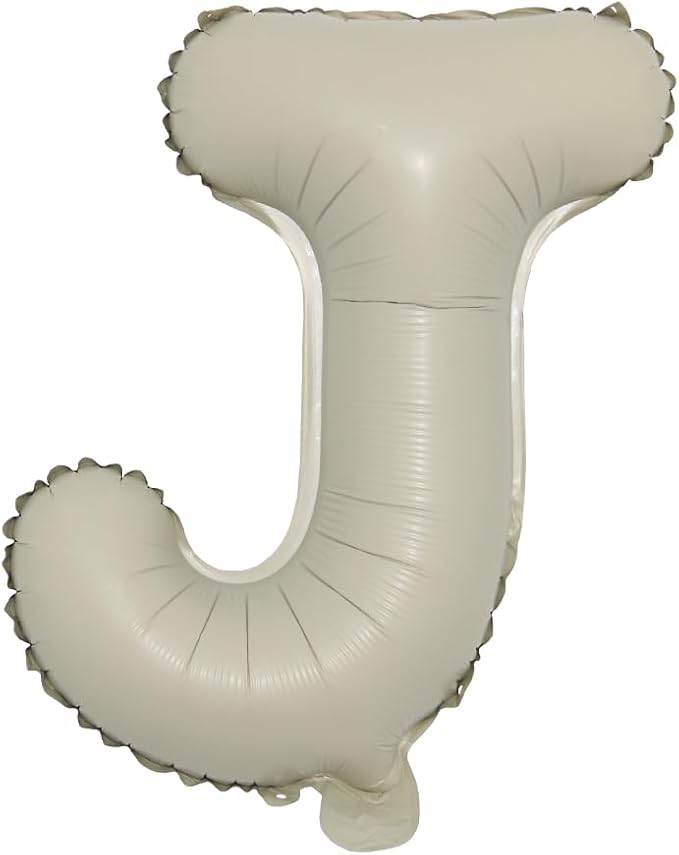 16 inch Cream Letter A to Z Alphabet Number 0-9 Foil Balloons Letter Birthday by RUIANSI