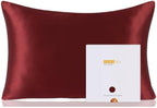 ZIMASILK 100% Pure Mulberry Silk Pillowcase for Hair and Skin Health,Soft and Smooth,Both Sides Premium Grade 6A Silk,600 Thread Count,with Hidden Zipper,1pc (Queen 20''x30'',Burgundy)