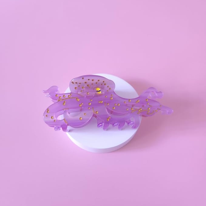 Cute Big Purple Octopus Hair Clips,Novelty Acetate Ocean Octopus Claw Clip