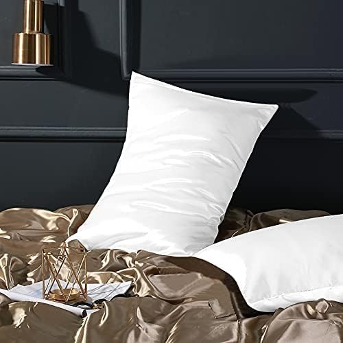 NTBAY 12 Pack Satin Standard Pillowcases for Hair and Skin, Luxurious and Silky Pillow Cases with Envelope Closure, 20x26 Inches, White