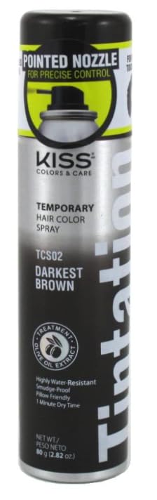 Tintation Temporary Hair Color Spray, Darkest Brown, 2.82 oz (Pack of 16)