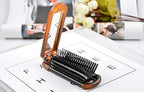 3-Pack Travel Hair Brush for Women, Mini Folding Hair Brush for Wet & Dry, Ultrasoft Small Pocket Mirror Brush for All Hair Types