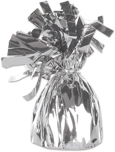 Beistle 50804-S Silver Metallic Wrapped Balloon Weight - Image 2