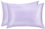 100% Mulberry Silk Pillowcases Set of 2 for Hair and Skin and Super Soft and Breathable Queen Size Nature Silk Pillowcases (Queen, Light Purple)