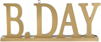 Elegant Gold "B.Day" Balloon Weight – 14" x 5.33" by AmscanPartySupplies