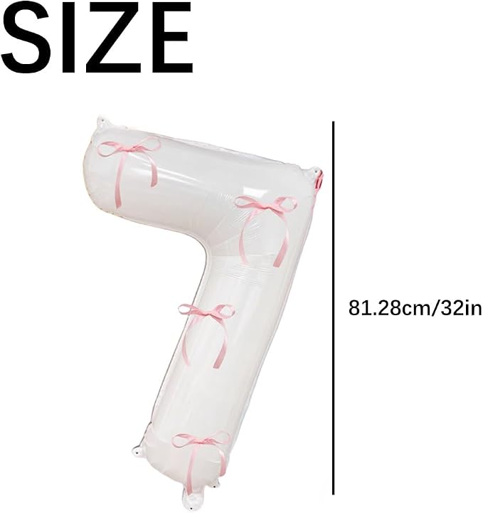 32 Inch White Number Foil Balloon - Image 4