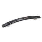 French Amie Long and Thin Large 4" Celluloid Handmade No Slip Durable Hair Barrette Clip for Women, Made in France (Black Nycra)