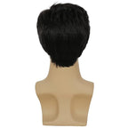 Kaneles Mens Black Wig Short Synthetic Halloween Daily Costume Soft Natural Hair Wigs
