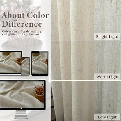 Pitalk Flax Linen Curtains 80 Inches Long - Image 4