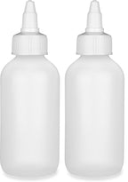 BRIGHTFROM Twist Top Applicator Bottles, Squeeze 4 OZ Empty Plastic Bottles, Refillable, Open/Close Nozzle - Multi Purpose (Pack of 2)