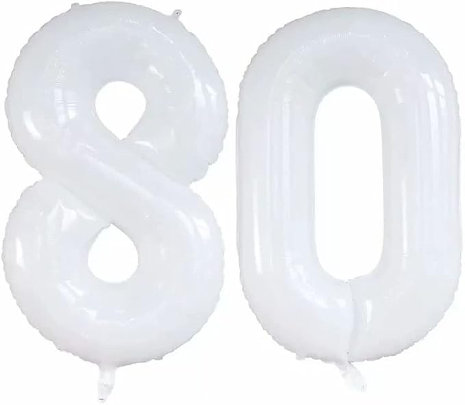 Number 80 Balloons for 80th Birthday Party Decorations, 42 Inch Jumbo Foil by GOER