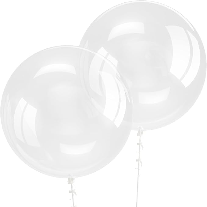 Pro Duralatex Clear Extra-Thick Balloons 12 Pack 24 inch | Transparent Balloons by Bezente