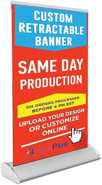 Tabletop Retractable Banner, 8.5” x 11”, Customizable Print, Custom Mini by Unknown