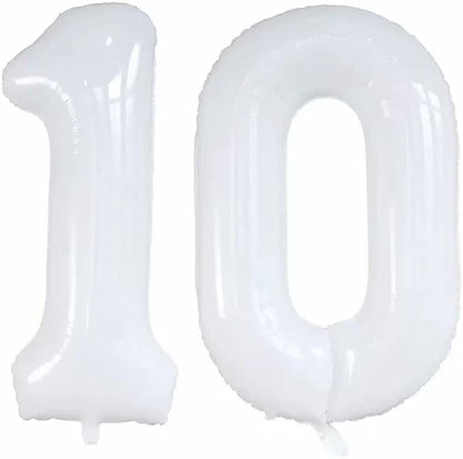 Number 10 Balloons for 10th Birthday Party Decorations, 42 Inch Jumbo Foil by GOER