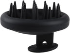 Silicone Scalp Massager Shampoo Brush Scrubber with Soft Bristles Exfoliator for Shower Dandruff Removal Wet Dry Hair Growth and Care Black