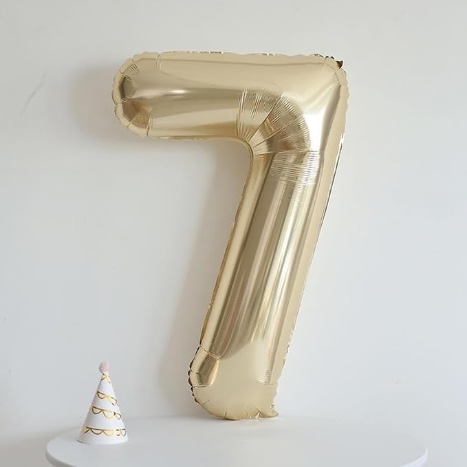 40 inch White Gold Number Balloon Giant Foil Helium Balloons Champagne Gold - Image 7