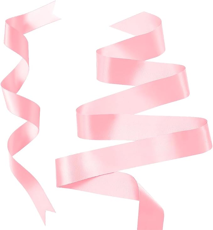 Pink Ribbon for Gift Wrapping 1 in 25 Yards Light Pink Satin Ribbon for Bouquet - Image 3