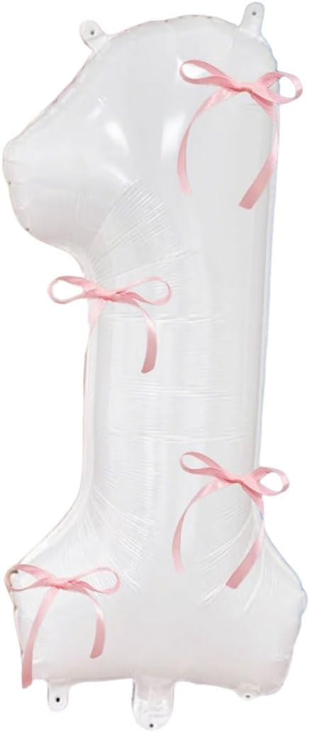 32 Inch White Number Foil Balloon by Tsangbaby