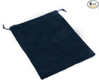 Aestivate 8 Pack Large Velvet Drawstring Pouch, Velvet Bag 8×10 Inch Storage Bag Cosmetics Pouches Dust Bag 8 Pieces (Navy Blue)