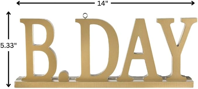 Elegant Gold "B.Day" Balloon Weight – 14" x 5.33" - Image 2