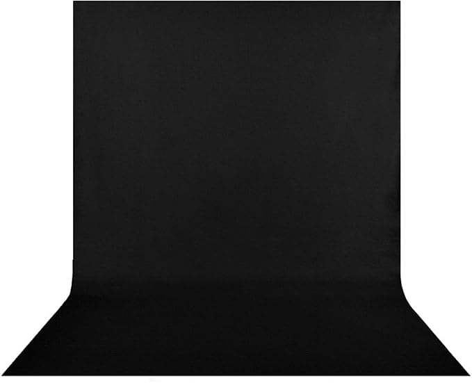 HEMMOTOP Black Photo Backdrop, Photography Screen Backdrops | Polyester Fabric by Hemmotop