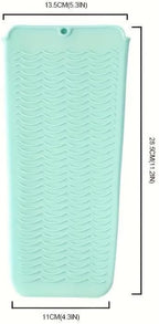Silicone Heat Insulation Pad, Heat Resistant Silicone Mat Pouch for Flat Iron, Hot Hair Tools, Portable Hair Styling Tool Accessories (Blue)