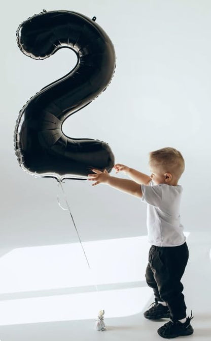 Black Number 2 Balloon 40 inch, Balloon numbers party supplies, deco photo shoot - Image 3