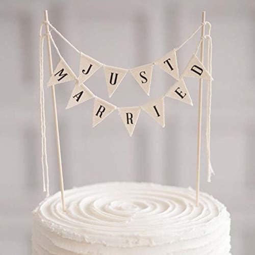 Wedding Cake Topper Ivory Durable Cotton Wood Pole without Pink Rose | Handmade - Image 2