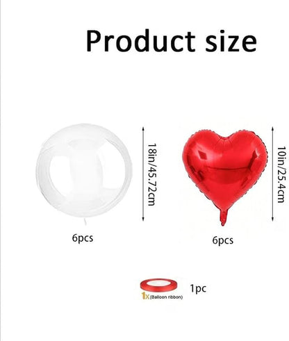 FBQ DIY Bobo Balloons Red Heart Balloons Stuffing Birthday Wedding Anniversary - Image 2