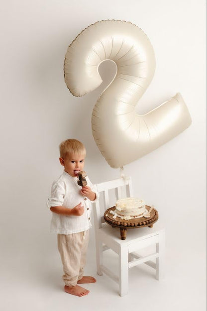 Number Balloons 2 Balloon 40 inch Cream - Image 3