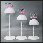 Youngther Wig Stand Adjustable Height Hat Display Portable Folding Wig Head Holders Plastic Wig Stand for Styling Wig Hair Drying Display (White)