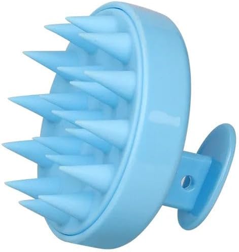 Silicone Scalp Massager for Hair Growth – Shampoo Brush for Shower, Dandruff & Dry Scalp Relief – Soft Silicone Hair Scrubber Black-Blue