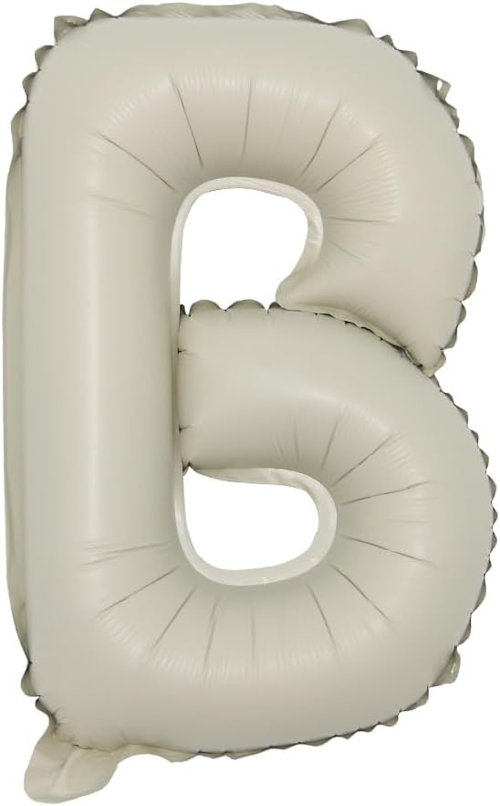 16 inch Cream Letter A to Z Alphabet Number 0-9 Foil Balloons Letter Birthday by RUIANSI