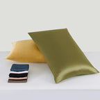 25 Momme Premium Mulberry Silk Pillowcase for Hair and Skin | Handcrafted Hypoallergenic & Anti-Acne Green Silk Pillow Cases with Zipper | King - 20" x 36", Jungle