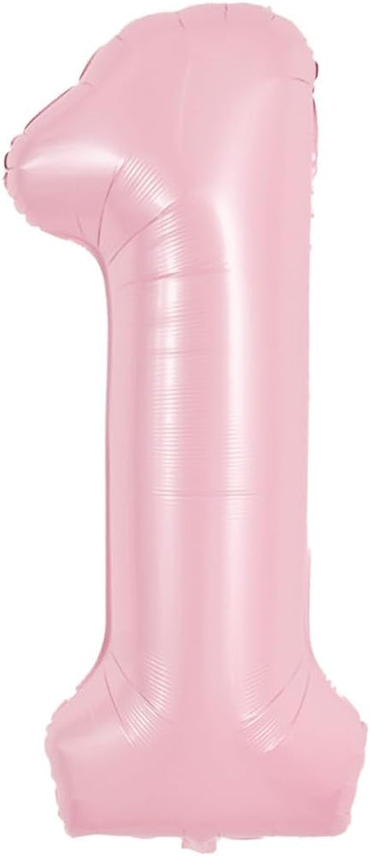 TONIFUL 40 Inch Pastel Pink Number 1 Balloons Large Foil 1st Birthday Decor | by TONIFUL
