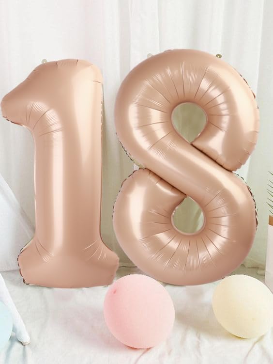 8 Balloon Number 40 Inch Light Brown Balloons - Image 2