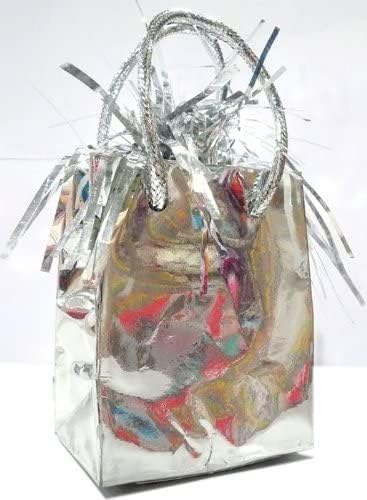 Silver Plastic Mini Gift Bag Balloon Weight - Image 2