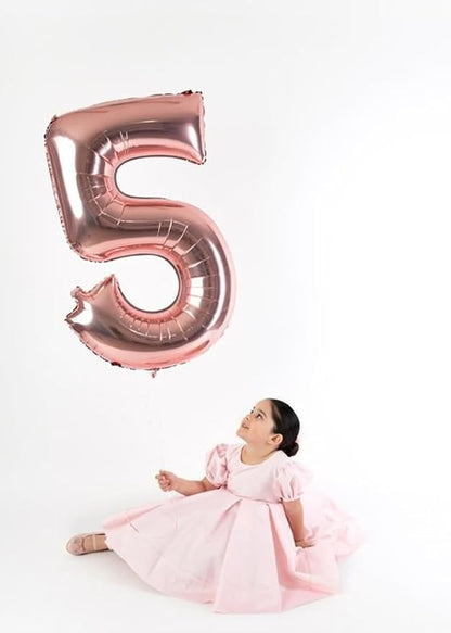 Number 5 Balloons 40 Inch for 5 15 Birthday Party Decorations, Rose Gold | - Image 4