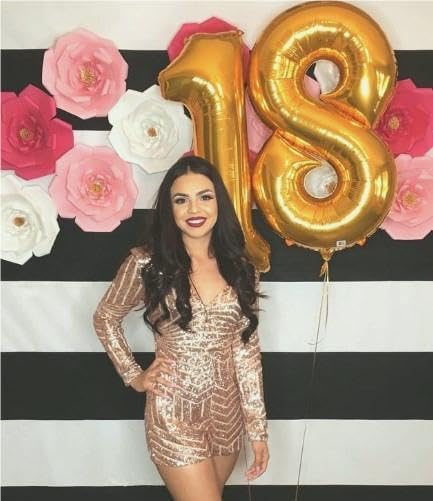 Helium Foil Gold Number 8 Balloon 40 Inch, Mylar Eight Numbers 8 18 28 38 48 58 - Image 4