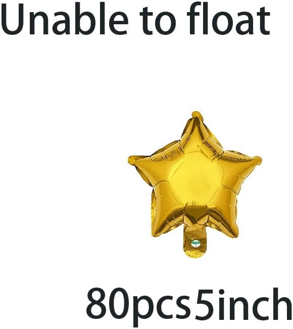 80pcs 5 Inch Gold Star Shape Foil Balloon - Image 2