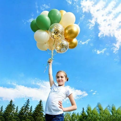 Green Gold Balloons 60Pcs 12 Inch Confetti Latex Balloon Set - Image 9