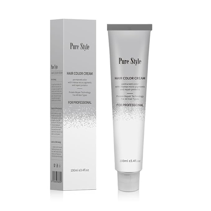 PureStyle 100g Professional Permanent Hair Color Dye Cream Ammonia Free, Long Lasting Red Color, Natural Shine, For All Hair Types Easy At Home Application (0/45 Red)