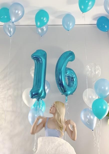 Pearl Blue Number 1 Balloon 40 inch, 1st Birthday Party Balloons Decorations | - Image 4