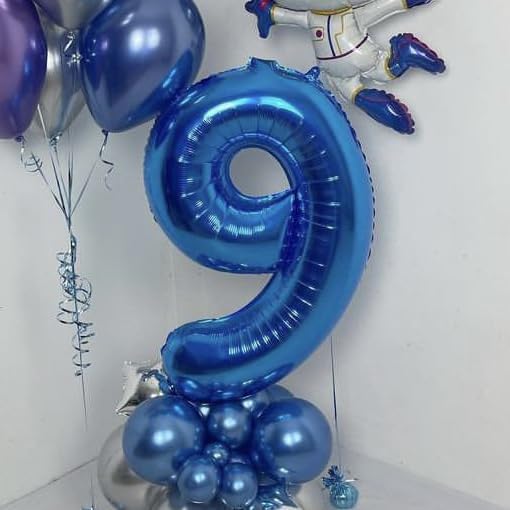 20 Pcs Blue 16" Number Balloons 2 Sets 0-9 Foil Balloon Numbers Décor | Glossy - Image 6