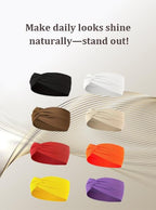 10 Pcs Wide Absorbent Sport Headbands for Women, Non-Slip, Stretchy, Soft Cotton Twist Knotted Hair Bands for Daily Workout Yoga Running Sports (Dark Brown, Light Pink)