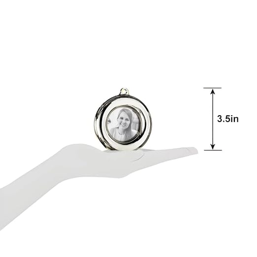 Round Silver Photo Frame Plastic Balloon Weight - Image 2