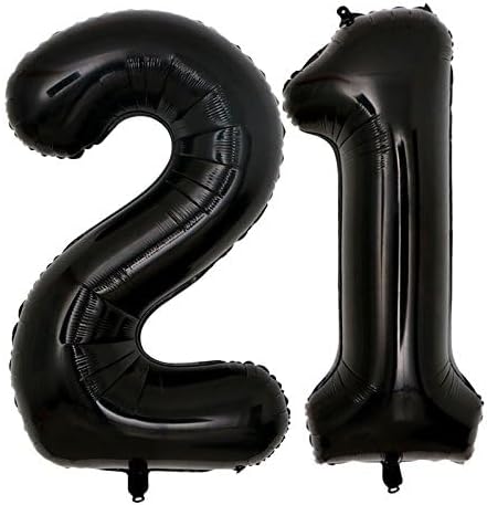 40inch Jumbo Black 21 Number Balloons - Image 2