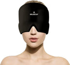 Migrelief Migraine Relief Cap - Ice Cap for Migraines and Headaches with 360 Degree Head and Eye Coverage - Cold Therapy Headache Hat and Migraine Mask for Natural Pain Relief - One Size, Black