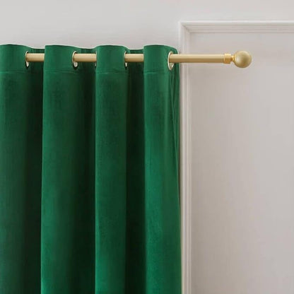 BULBUL Green Curtains 96 inch Length- Living Room Velvet Blackout Window Drapes - Image 2