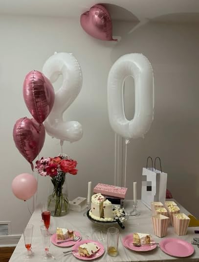 White Number 0 Balloon 40 inch, Balloon numbers party supplies, deco photo shoot - Image 5